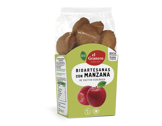 GALLETAS ARTESANAS CON MANZANA BIO - 250GR.