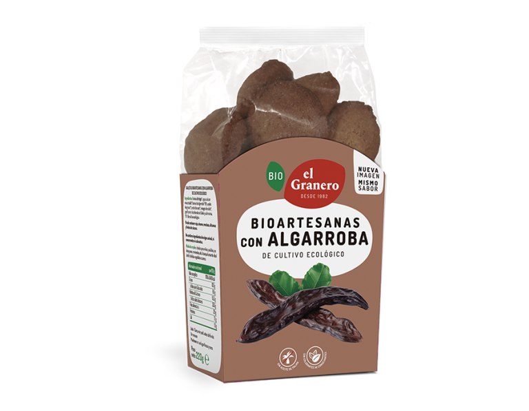 GALLETAS ARTESANAS CON ALGARROBA BIO - 250GR.