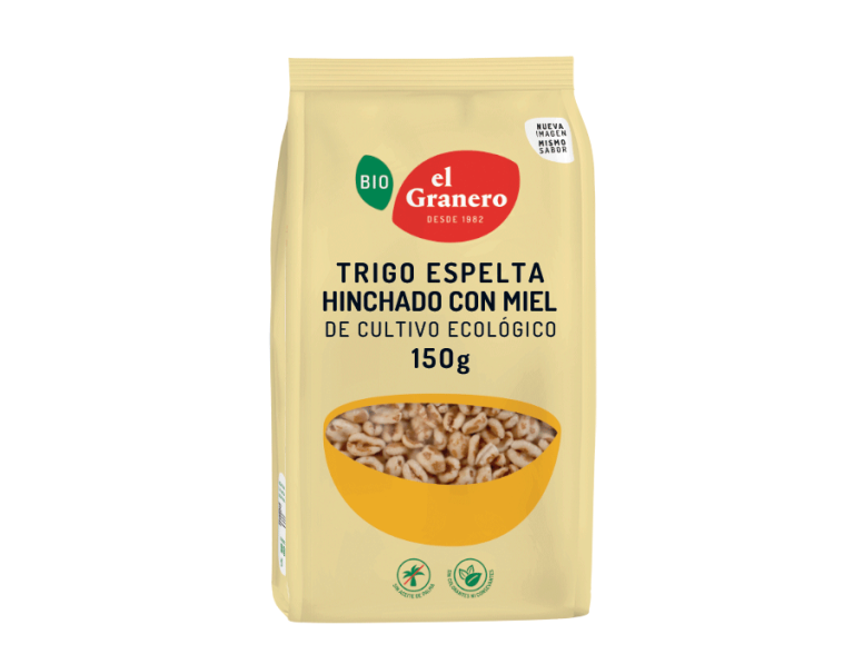 TRIGO ESPELTA HINCHADO CON MIEL BIO - 150GR.