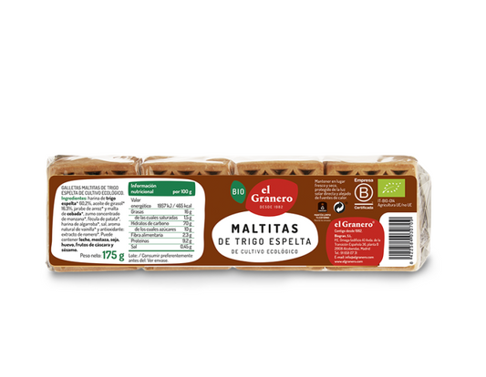 GALLETAS MALTITAS DE TRIGO ESPELTA BIO - 175GR.