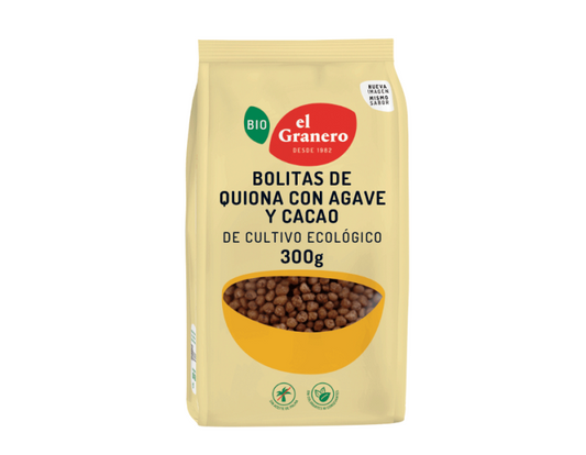 BOLITAS DE QUINOA CON AGAVE Y CACAO BIO - 300GR.