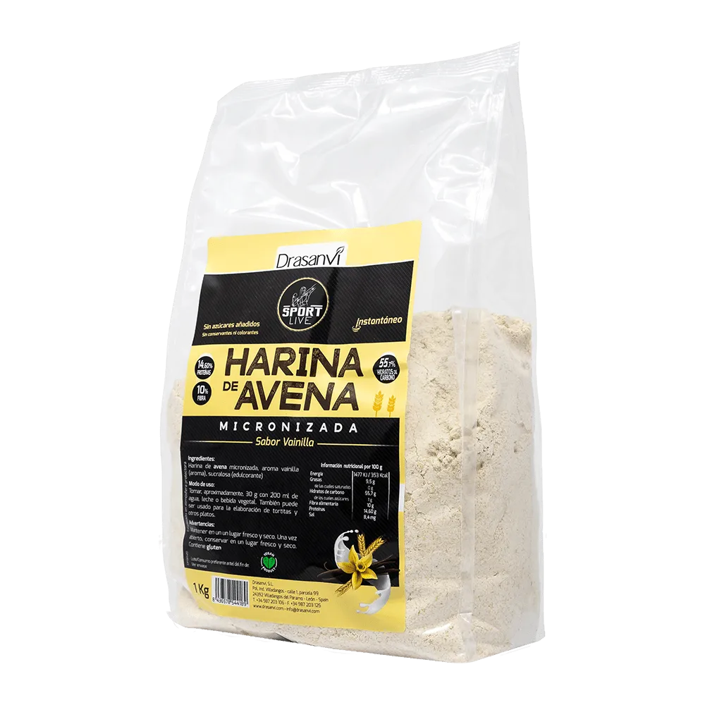 HARINA AVENA SABOR VAINILLA 1KG SPORT LIVE DRASANVI