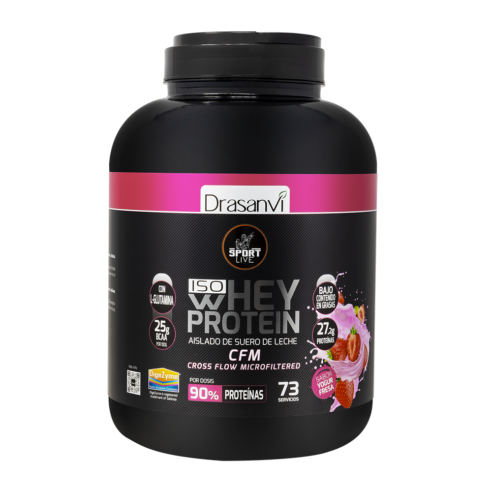 WHEY PROTEIN AISLADO YOGUR FRESA 2,2KG SPORT LIVE DRASANVI