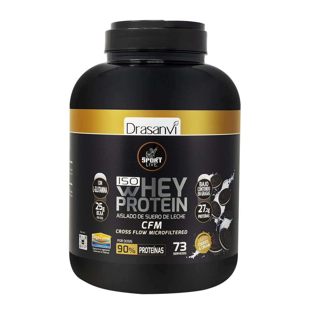 WHEY PROTEIN AISLADO COOKIES AND CREAM 2,2KG SPORT LIVE DRASANVI