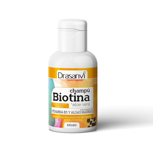 CHAMPU BIOTINA Y ALOE VERA CABELLO SECO Y APAGADO 100ML BOTE DRASANVI