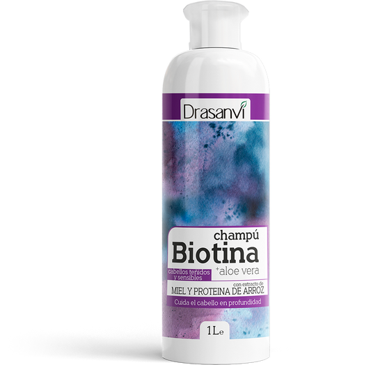 CHAMPU BIOTINA Y ALOE VERA CABELLO TEÑIDOS Y SENSIBLES 1L BOTE DRASANVI