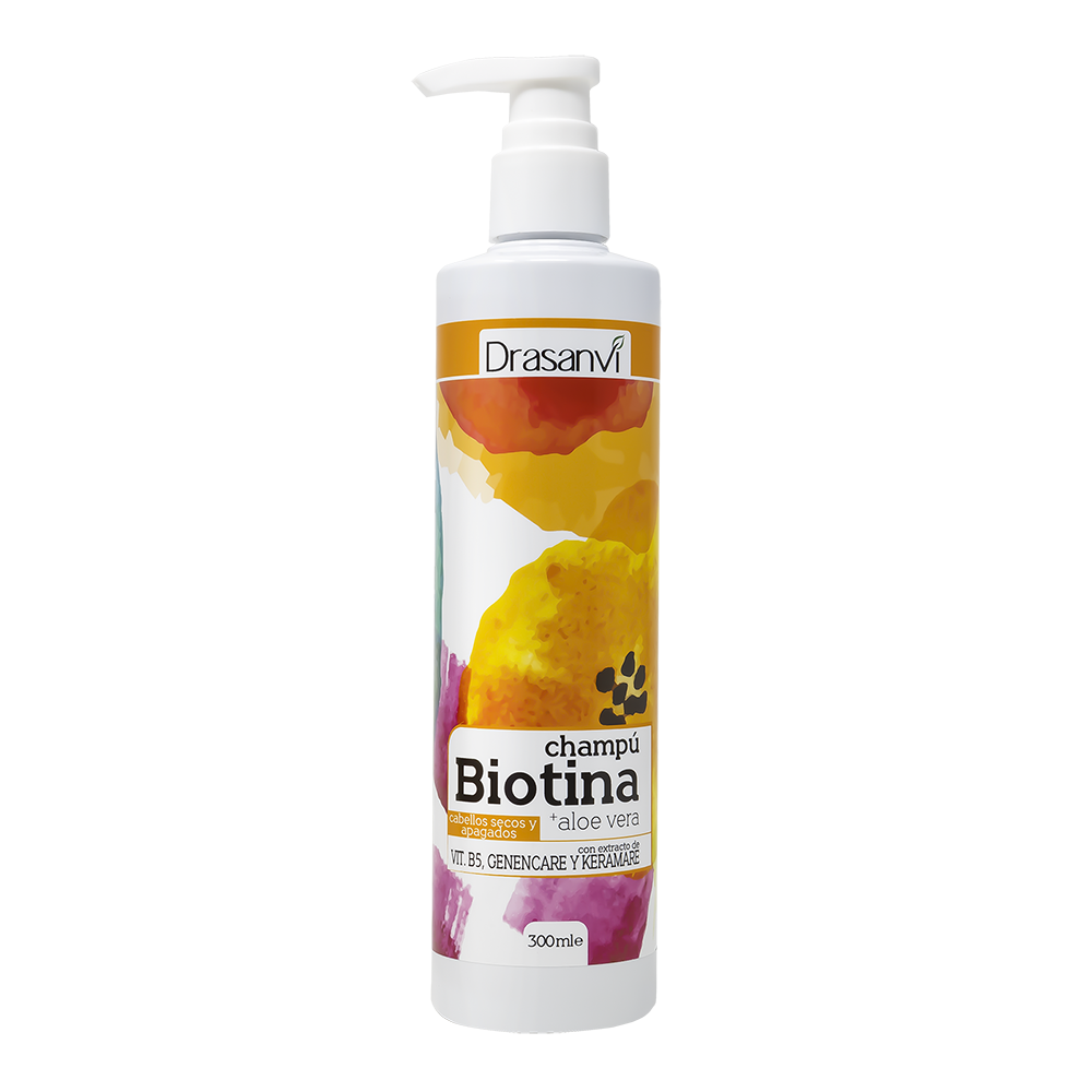 CHAMPU BIOTINA Y ALOE VERA CABELLO SECO Y APAGADO 300ML BOTE DRASANVI