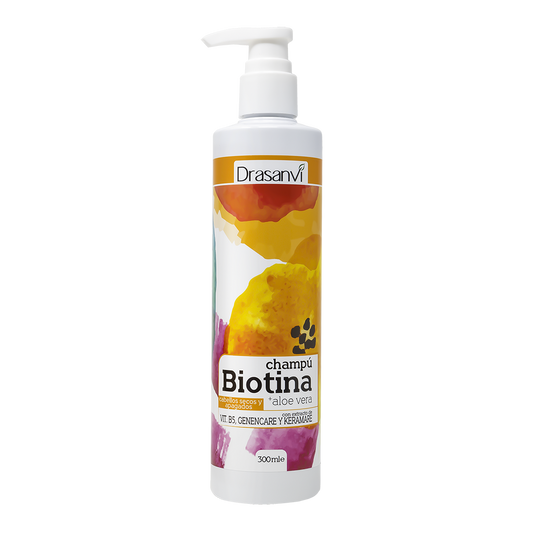 CHAMPU BIOTINA Y ALOE VERA CABELLO SECO Y APAGADO 300ML BOTE DRASANVI