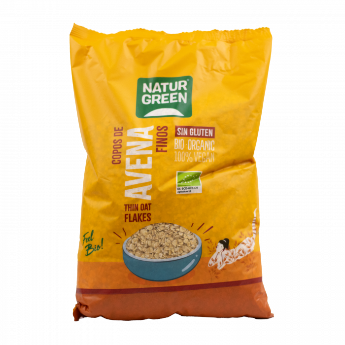 NaturGreen Copos De Avena Finos Sin Gluten Bio 1 Kg