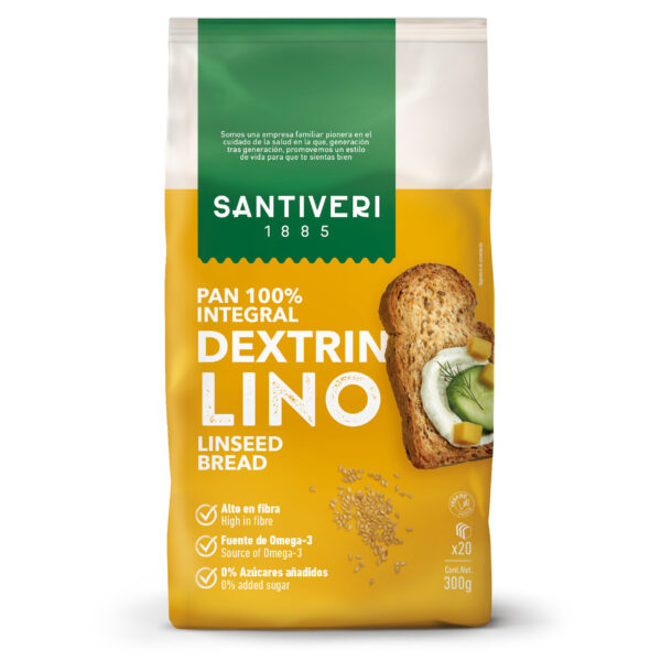 Pan Dextrin Integral con semillas de Lino Santiveri 300 g