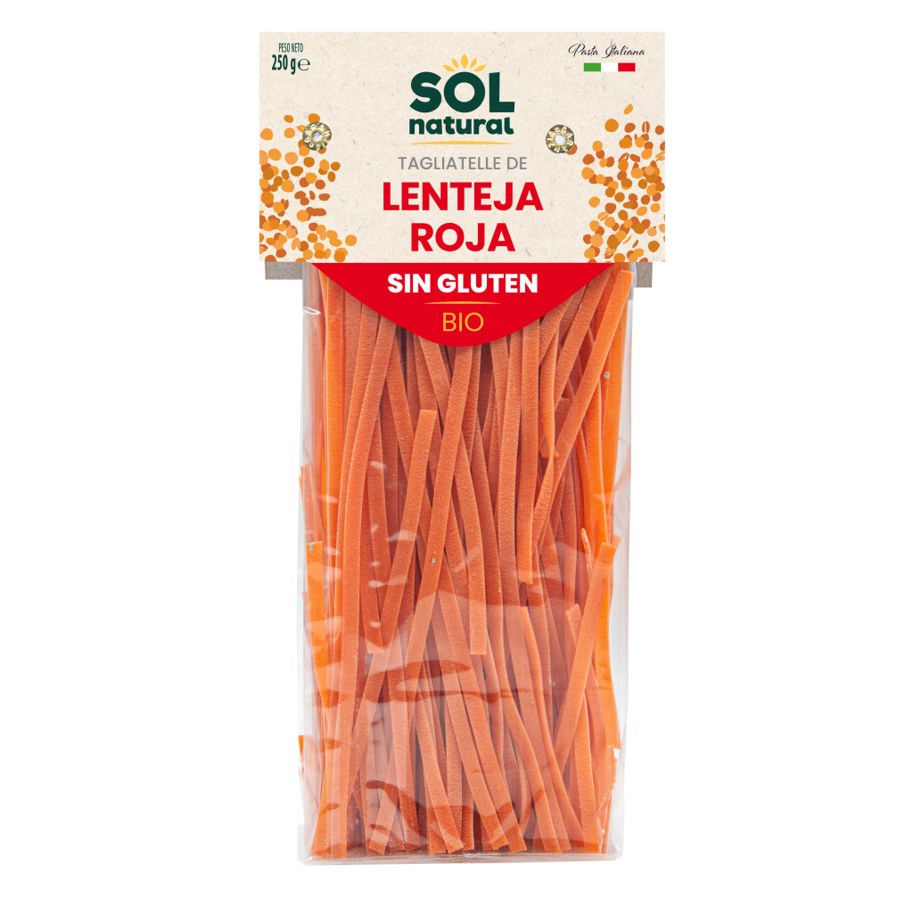 Tagliatelle de lenteja roja sin gluten bio 250g