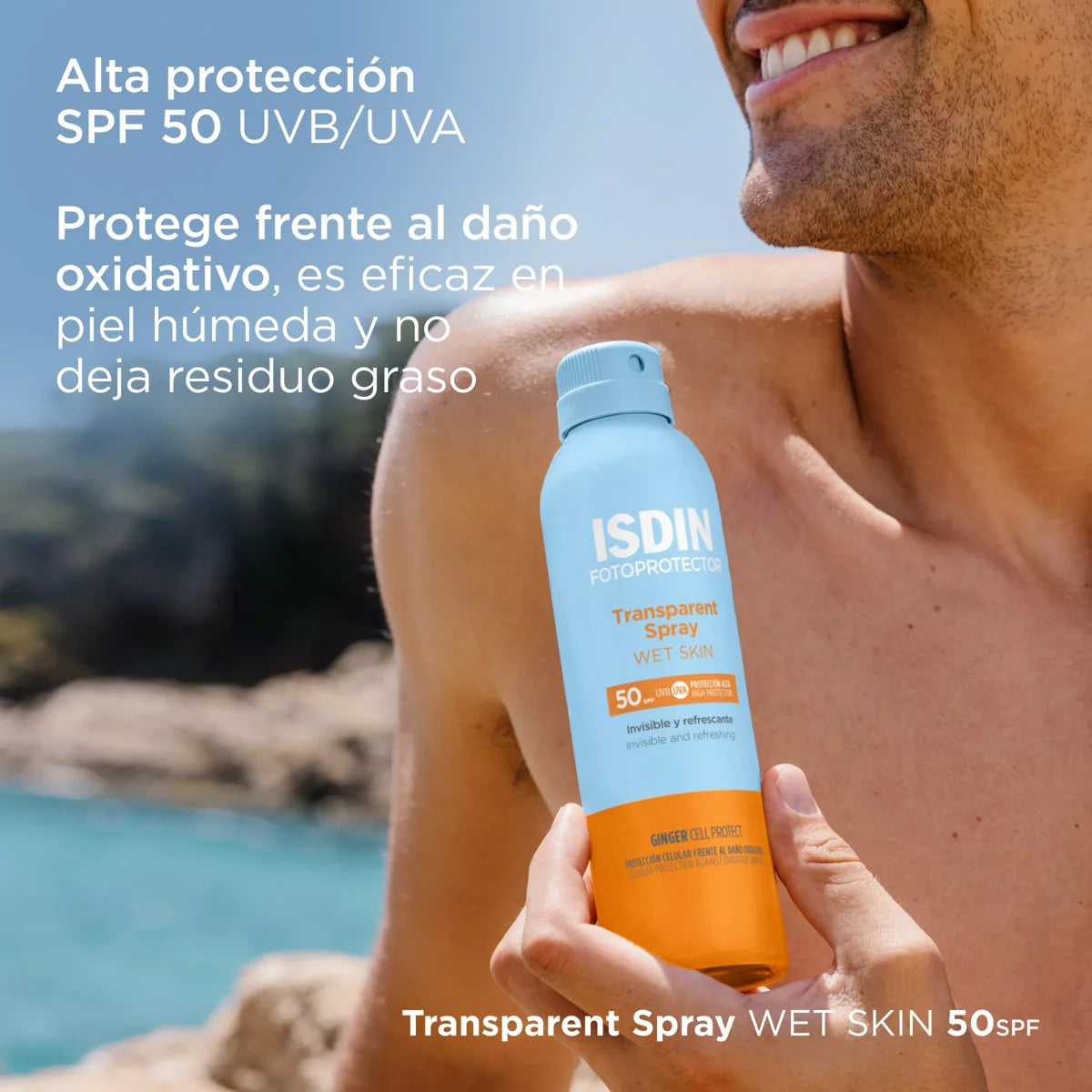 Fotoprotector transparente spray wet Skin 50+ - 250 ml