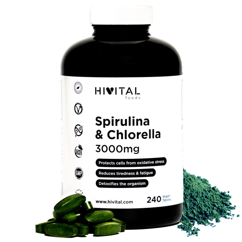 Espirulina y Chlorella 3000 mg - 240 comps