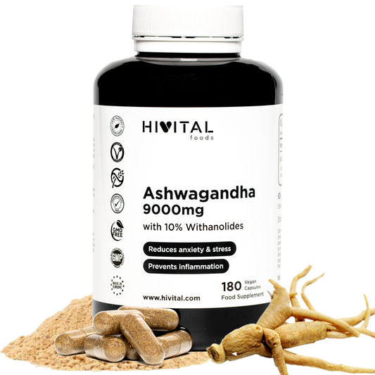 Ashwagandha 9000 mg - 180 cápsulas veganas