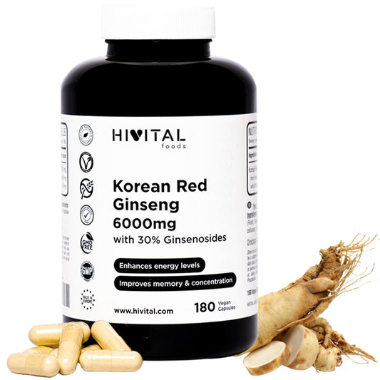 Panax Ginseng Rojo Coreano 6000 mg - 180 cap