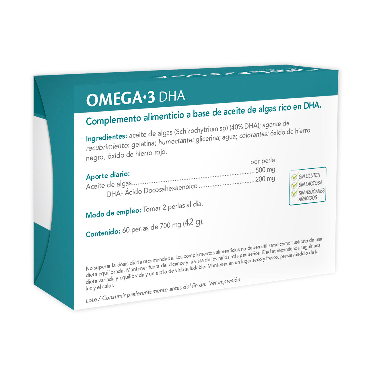 OMEGA 3 40%DHA ACEITE DE ALGA - 60 PERLAS