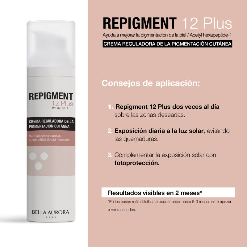 Repigment12 Plus. Crema reguladora de la pigmentación cutánea.