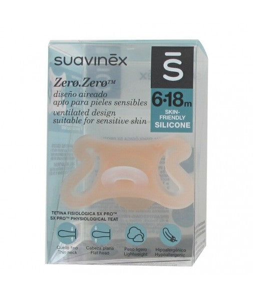 SUAVINEX CHUPETE ZERO ZERO 6-18 MESES TETINA FISIOLÓGICA 1 UD